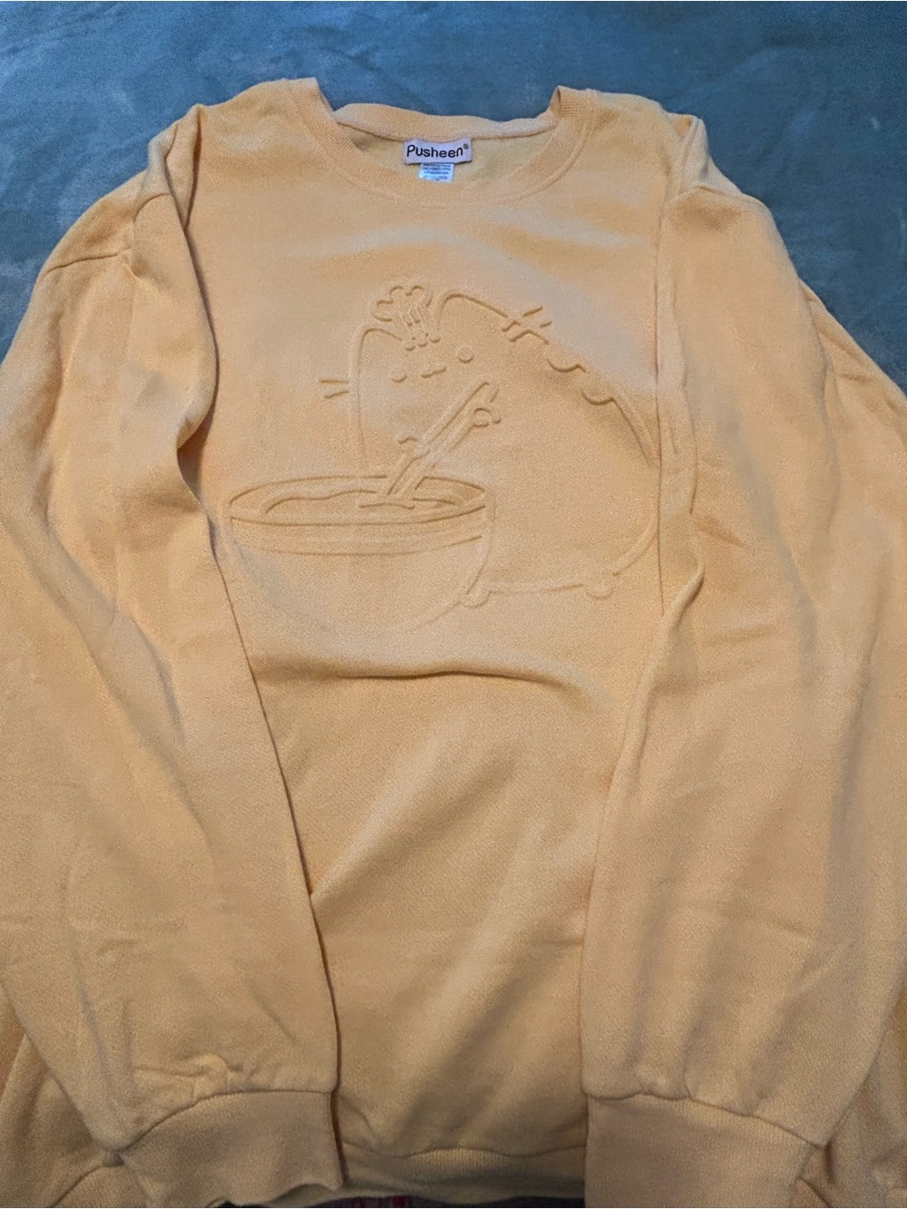 Pusheen the Cat Baking Pullover Sweatshirt Yellow